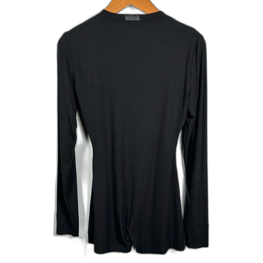 SKIMS Black Soft Lounge Button Up Henley Ribbed Sleep Romper Size Medium Casual - Picture 3 of 16